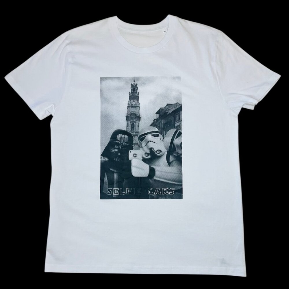 New Star Wars Selfie War Organic Cotton Graphic Tee T shirt Unisex Size M